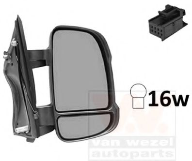 VAN WEZEL 0983802 Наружное зеркало для CITROËN JUMPER (CитроËн Жумпэр)