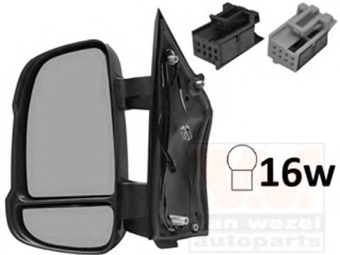 VAN WEZEL 0983805 Наружное зеркало для CITROËN JUMPER (CитроËн Жумпэр)