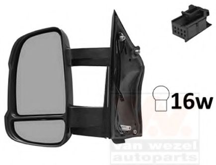 VAN WEZEL 1651811 Наружное зеркало для CITROËN JUMPER (CитроËн Жумпэр)