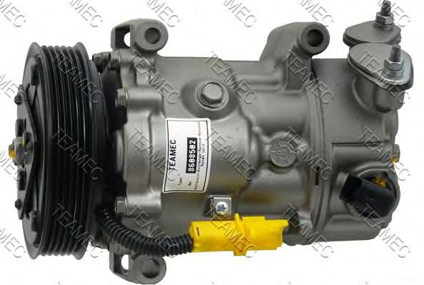 TEAMEC 8608502 Компрессор, кондиционер для PEUGEOT 207 (Пежо 207) TEAMEC 8608502 Компрессор, кондиционер для PEUGEOT 207 (Пежо 207)