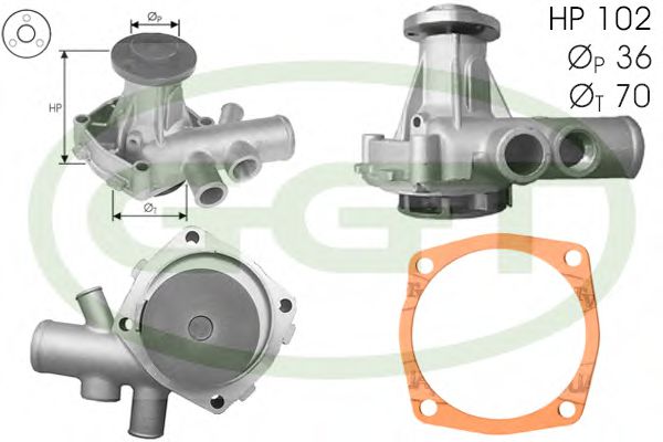 GGT PA10572 Водяной насос для ALFA-ROMEO (Алфа-ромэо) GGT PA10572 Водяной насос для ALFA-ROMEO (Алфа-ромэо)