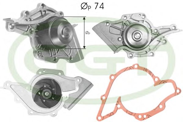 GGT PA10774 Водяной насос для AUDI A6 (Ауди А6) GGT PA10774 Водяной насос для AUDI A6 (Ауди А6)