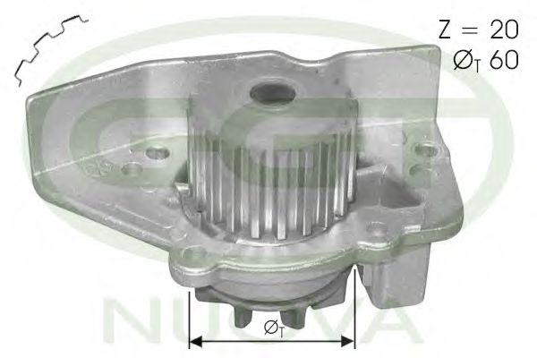 GGT PA12333 Водяной насос для PEUGEOT 406 (Пежо 406) GGT PA12333 Водяной насос для PEUGEOT 406 (Пежо 406)