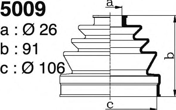 DEPA 5009 Комплект пылника, приводной вал 