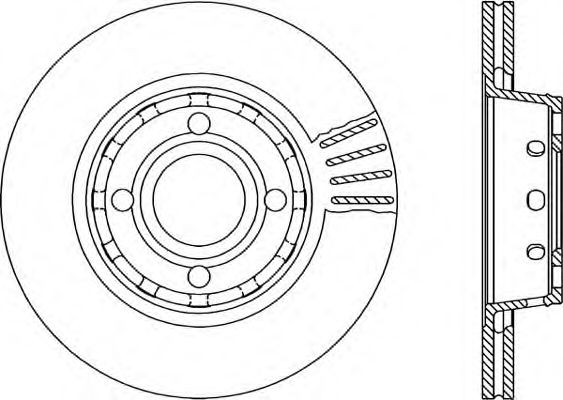 OPEN PARTS BDA1034.20 Тормозной диск для AUDI 90 (Ауди 90) OPEN PARTS BDA1034.20 Тормозной диск для AUDI 90 (Ауди 90)