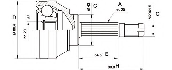 OPEN PARTS CVJ5001.10 Шарнирный комплект, приводной вал для SEAT (Сеат) OPEN PARTS CVJ5001.10 Шарнирный комплект, приводной вал для SEAT (Сеат)
