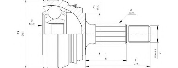 OPEN PARTS CVJ5005.10 Шарнирный комплект, приводной вал для VOLKSWAGEN JETTA II (Фольксваген Жэтта 2) OPEN PARTS CVJ5005.10 Шарнирный комплект, приводной вал для VOLKSWAGEN JETTA II (Фольксваген Жэтта 2)