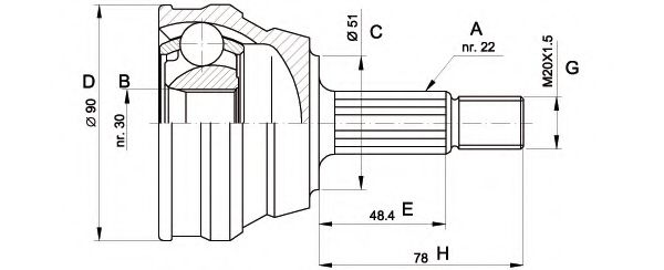 OPEN PARTS CVJ5008.10 Шарнирный комплект, приводной вал для SEAT (Сеат) OPEN PARTS CVJ5008.10 Шарнирный комплект, приводной вал для SEAT (Сеат)