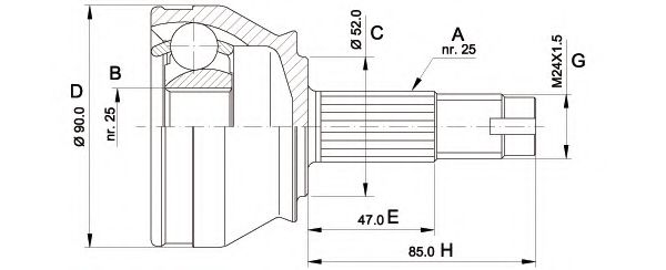OPEN PARTS CVJ5014.10 Шарнирный комплект, приводной вал для FIAT TEMPRA (Фиат Тэмпра) OPEN PARTS CVJ5014.10 Шарнирный комплект, приводной вал для FIAT TEMPRA (Фиат Тэмпра)