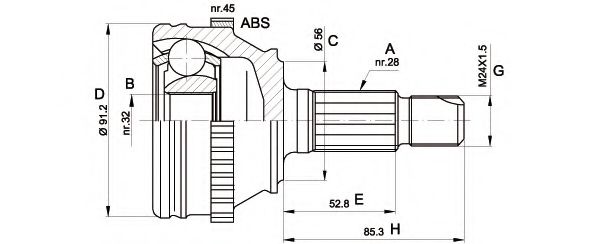 OPEN PARTS CVJ5089.10 Шарнирный комплект, приводной вал для ROVER (Ровер) OPEN PARTS CVJ5089.10 Шарнирный комплект, приводной вал для ROVER (Ровер)