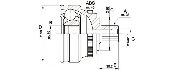 OPEN PARTS CVJ5110.10 Шарнирный комплект, приводной вал для AUDI 90 (Ауди 90) OPEN PARTS CVJ5110.10 Шарнирный комплект, приводной вал для AUDI 90 (Ауди 90)