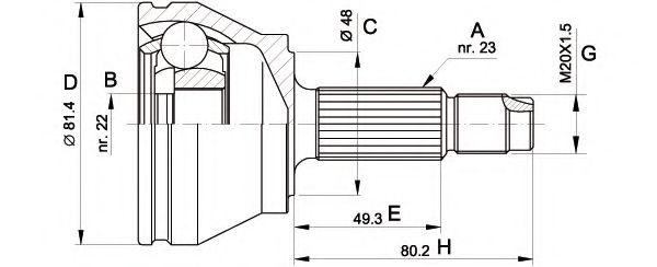 OPEN PARTS CVJ5156.10 Шарнирный комплект, приводной вал для FORD COURIER (Форд Cоуриэр) OPEN PARTS CVJ5156.10 Шарнирный комплект, приводной вал для FORD COURIER (Форд Cоуриэр)