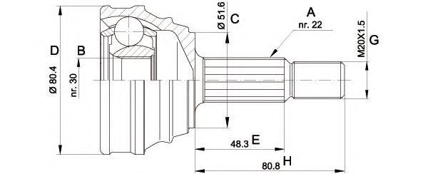 OPEN PARTS CVJ5190.10 Шарнирный комплект, приводной вал для VOLKSWAGEN POLO (Фольксваген Поло) OPEN PARTS CVJ5190.10 Шарнирный комплект, приводной вал для VOLKSWAGEN POLO (Фольксваген Поло)