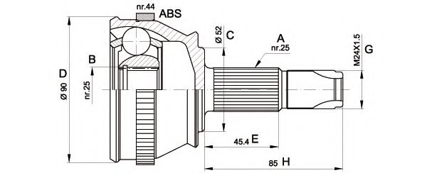 OPEN PARTS CVJ5212.10 Шарнирный комплект, приводной вал для ALFA-ROMEO (Алфа-ромэо) OPEN PARTS CVJ5212.10 Шарнирный комплект, приводной вал для ALFA-ROMEO (Алфа-ромэо)