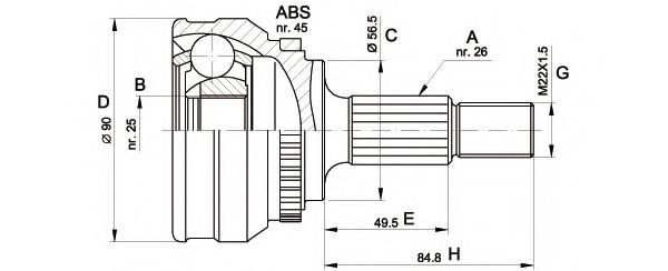 OPEN PARTS CVJ5217.10 Шарнирный комплект, приводной вал для AUDI (Ауди) OPEN PARTS CVJ5217.10 Шарнирный комплект, приводной вал для AUDI (Ауди)
