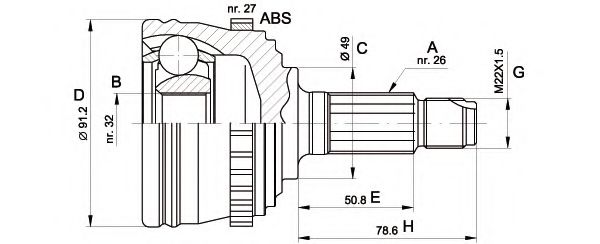 OPEN PARTS CVJ5264.10 Шарнирный комплект, приводной вал для ROVER (Ровер) OPEN PARTS CVJ5264.10 Шарнирный комплект, приводной вал для ROVER (Ровер)