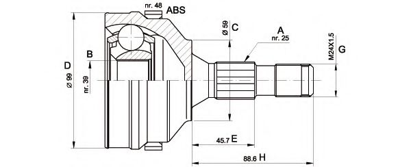 OPEN PARTS CVJ5275.10 Шарнирный комплект, приводной вал для CITROëN (Cитроëн) OPEN PARTS CVJ5275.10 Шарнирный комплект, приводной вал для CITROëN (Cитроëн)