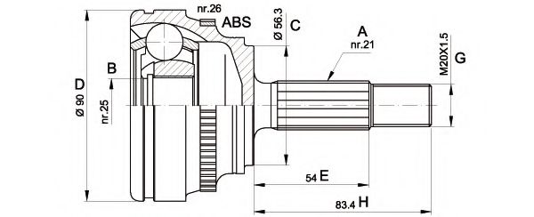 OPEN PARTS CVJ5279.10 Шарнирный комплект, приводной вал для RENAULT CLIO I (Рено Cлио и) OPEN PARTS CVJ5279.10 Шарнирный комплект, приводной вал для RENAULT CLIO I (Рено Cлио и)