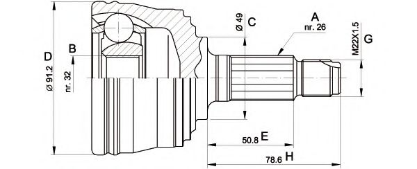OPEN PARTS CVJ5353.10 Шарнирный комплект, приводной вал для ROVER (Ровер) OPEN PARTS CVJ5353.10 Шарнирный комплект, приводной вал для ROVER (Ровер)