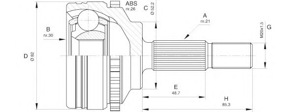 OPEN PARTS CVJ5365.10 Шарнирный комплект, приводной вал для RENAULT (Рено) OPEN PARTS CVJ5365.10 Шарнирный комплект, приводной вал для RENAULT (Рено)
