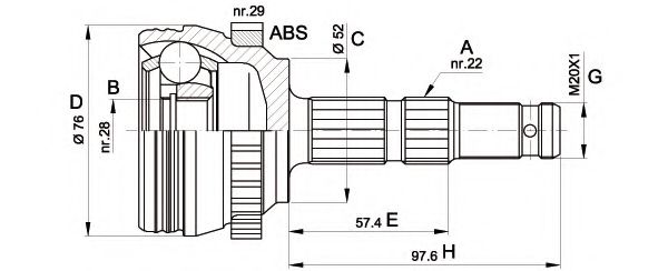 OPEN PARTS CVJ5387.10 Шарнирный комплект, приводной вал для OPEL VITA C (Опель Vита c) OPEN PARTS CVJ5387.10 Шарнирный комплект, приводной вал для OPEL VITA C (Опель Vита c)