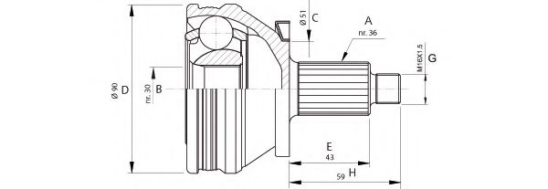 OPEN PARTS CVJ5434.10 Шарнирный комплект, приводной вал для SKODA (Шкода) OPEN PARTS CVJ5434.10 Шарнирный комплект, приводной вал для SKODA (Шкода)