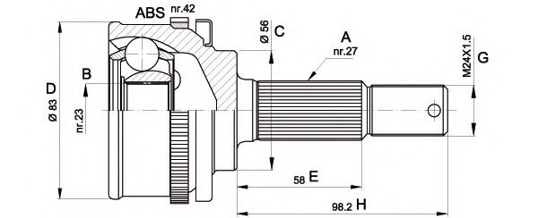OPEN PARTS CVJ5471.10 Шарнирный комплект, приводной вал для NISSAN (Ниссан) OPEN PARTS CVJ5471.10 Шарнирный комплект, приводной вал для NISSAN (Ниссан)