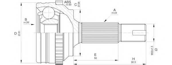 OPEN PARTS CVJ5533.10 Шарнирный комплект, приводной вал для TOYOTA VITZ (Тойота/тоета Vитз) OPEN PARTS CVJ5533.10 Шарнирный комплект, приводной вал для TOYOTA VITZ (Тойота/тоета Vитз)