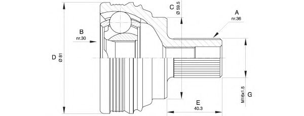 OPEN PARTS CVJ5538.10 Шарнирный комплект, приводной вал для SKODA (Шкода) OPEN PARTS CVJ5538.10 Шарнирный комплект, приводной вал для SKODA (Шкода)