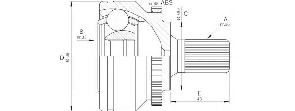 OPEN PARTS CVJ5590.10 Шарнирный комплект, приводной вал для VOLVO (Вольво) OPEN PARTS CVJ5590.10 Шарнирный комплект, приводной вал для VOLVO (Вольво)
