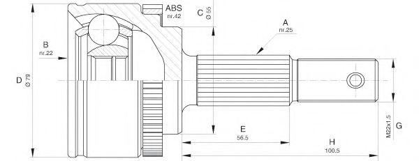 OPEN PARTS CVJ5596.10 Шарнирный комплект, приводной вал для NISSAN (Ниссан) OPEN PARTS CVJ5596.10 Шарнирный комплект, приводной вал для NISSAN (Ниссан)