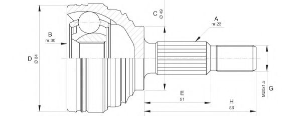 OPEN PARTS CVJ5613.10 Шарнирный комплект, приводной вал для DACIA SANDERO (Дача Сандэро) OPEN PARTS CVJ5613.10 Шарнирный комплект, приводной вал для DACIA SANDERO (Дача Сандэро)