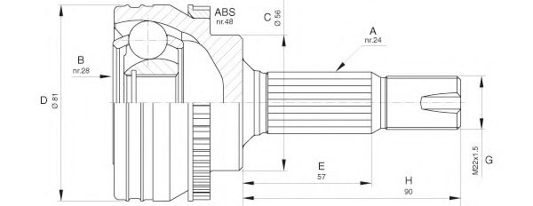 OPEN PARTS CVJ5649.10 Шарнирный комплект, приводной вал для TOYOTA VITZ (Тойота/тоета Vитз) OPEN PARTS CVJ5649.10 Шарнирный комплект, приводной вал для TOYOTA VITZ (Тойота/тоета Vитз)