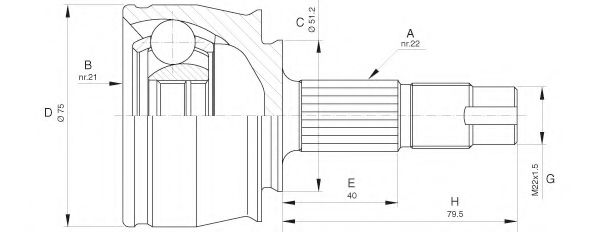 OPEN PARTS CVJ5652.10 Шарнирный комплект, приводной вал для FIAT GRANDE PUNTO (Фиат Гранде пунто)