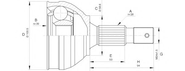 OPEN PARTS CVJ5653.10 Шарнирный комплект, приводной вал для PEUGEOT 407 (Пежо 407) OPEN PARTS CVJ5653.10 Шарнирный комплект, приводной вал для PEUGEOT 407 (Пежо 407)