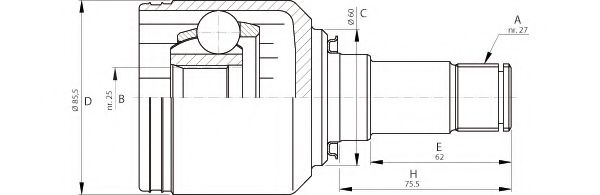 OPEN PARTS CVJ5702.20 Шарнирный комплект, приводной вал для MERCEDES-BENZ B-CLASS (Мэрcэдэс-бэнз Б класс) OPEN PARTS CVJ5702.20 Шарнирный комплект, приводной вал для MERCEDES-BENZ B-CLASS (Мэрcэдэс-бэнз Б класс)