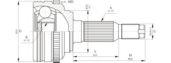 OPEN PARTS CVJ5711.10 Шарнирный комплект, приводной вал для CHEVROLET (Шевроле) OPEN PARTS CVJ5711.10 Шарнирный комплект, приводной вал для CHEVROLET (Шевроле)