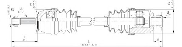 OPEN PARTS DRS6013.00 Приводной вал 