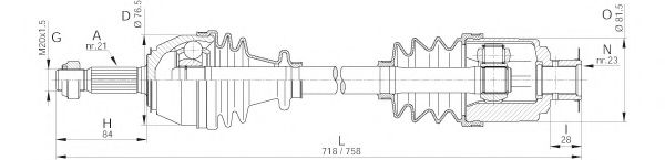 OPEN PARTS DRS6015.00 Приводной вал 