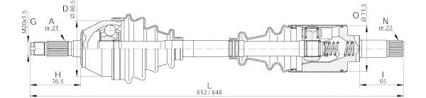 OPEN PARTS DRS6018.00 Приводной вал 