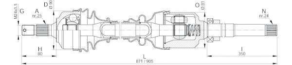 OPEN PARTS DRS6024.00 Приводной вал 