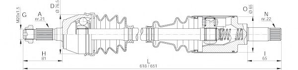 OPEN PARTS DRS6025.00 Приводной вал 