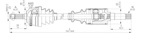 OPEN PARTS DRS6039.00 Приводной вал для PEUGEOT (Пежо) OPEN PARTS DRS6039.00 Приводной вал для PEUGEOT (Пежо)