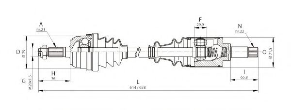 OPEN PARTS DRS6084.00 Приводной вал для PEUGEOT (Пежо) OPEN PARTS DRS6084.00 Приводной вал для PEUGEOT (Пежо)
