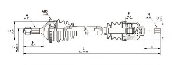 OPEN PARTS DRS6125.00 Приводной вал для PEUGEOT 206 CC (Пежо 206 сс) OPEN PARTS DRS6125.00 Приводной вал для PEUGEOT 206 CC (Пежо 206 сс)