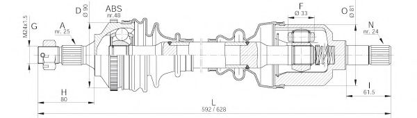 OPEN PARTS DRS6129.00 Приводной вал для PEUGEOT (Пежо) OPEN PARTS DRS6129.00 Приводной вал для PEUGEOT (Пежо)