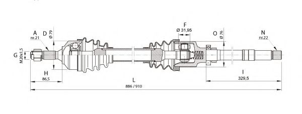 OPEN PARTS DRS6154.00 Приводной вал для PEUGEOT 206 (Пежо 206) OPEN PARTS DRS6154.00 Приводной вал для PEUGEOT 206 (Пежо 206)