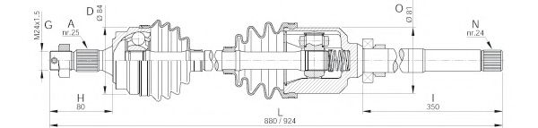 OPEN PARTS DRS6159.00 Приводной вал для PEUGEOT 405 II (Пежо 405 2) OPEN PARTS DRS6159.00 Приводной вал для PEUGEOT 405 II (Пежо 405 2)