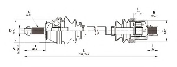 OPEN PARTS DRS6164.00 Приводной вал для RENAULT LAGUNA I (Рено Лагуна 1) OPEN PARTS DRS6164.00 Приводной вал для RENAULT LAGUNA I (Рено Лагуна 1)