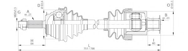 OPEN PARTS DRS6172.00 Приводной вал для RENAULT LAGUNA I (Рено Лагуна 1) OPEN PARTS DRS6172.00 Приводной вал для RENAULT LAGUNA I (Рено Лагуна 1)